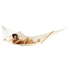 LA SIESTA Alabama Vanilla Hammock – Kingsize Padded Spreader Bar Hammock